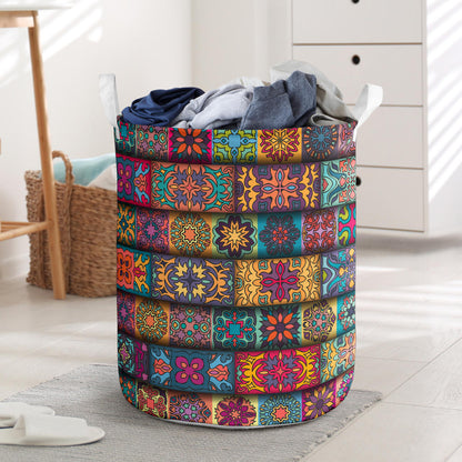 Mandala Style Design Print Laundry Basket
