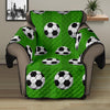 Soccer Ball Green Backgrpund Print Recliner Cover Protector