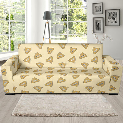 Poop Emoji Pattern Print Design A02 Sofa Slipcover