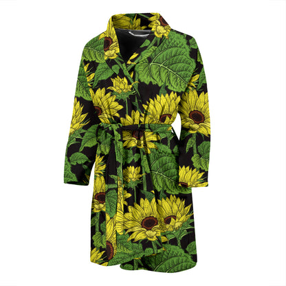 Sunflower Print Design LKS3010 Men Bathrobe