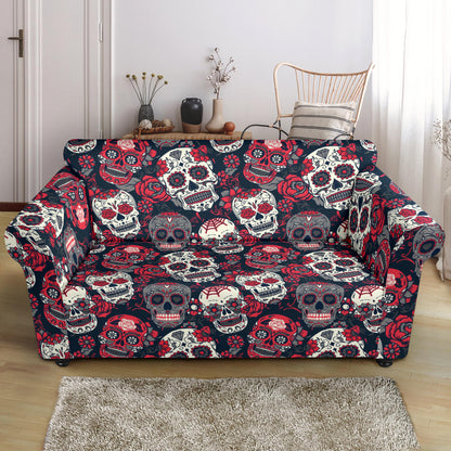 Sugar Skull Print Design LKS303 Loveseat Couch Slipcover