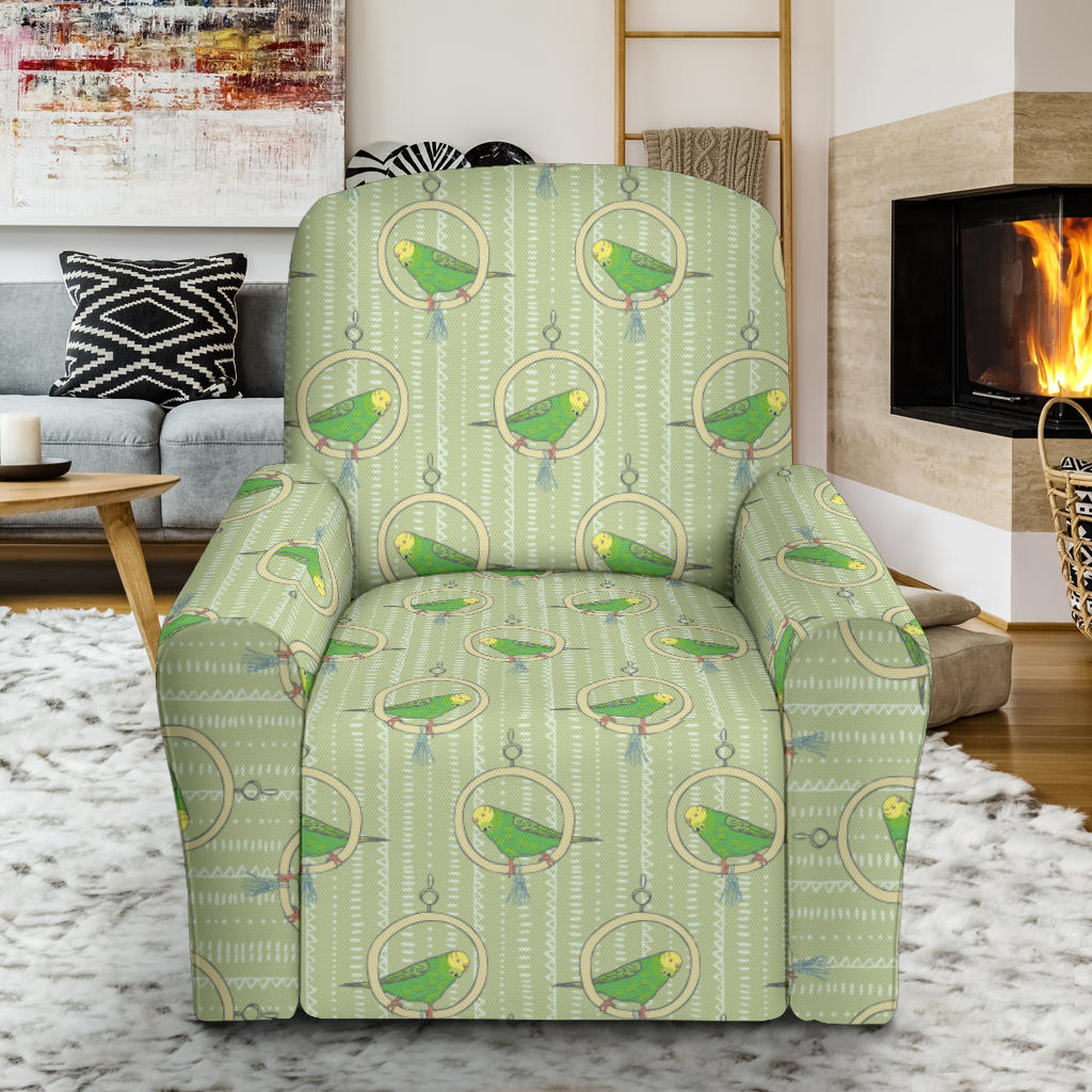 Budgerigar Pattern Print Design 02 Recliner Slipcover with Pocket