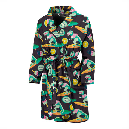 Surfboard T Rex Print Design LKS301 Men Bathrobe