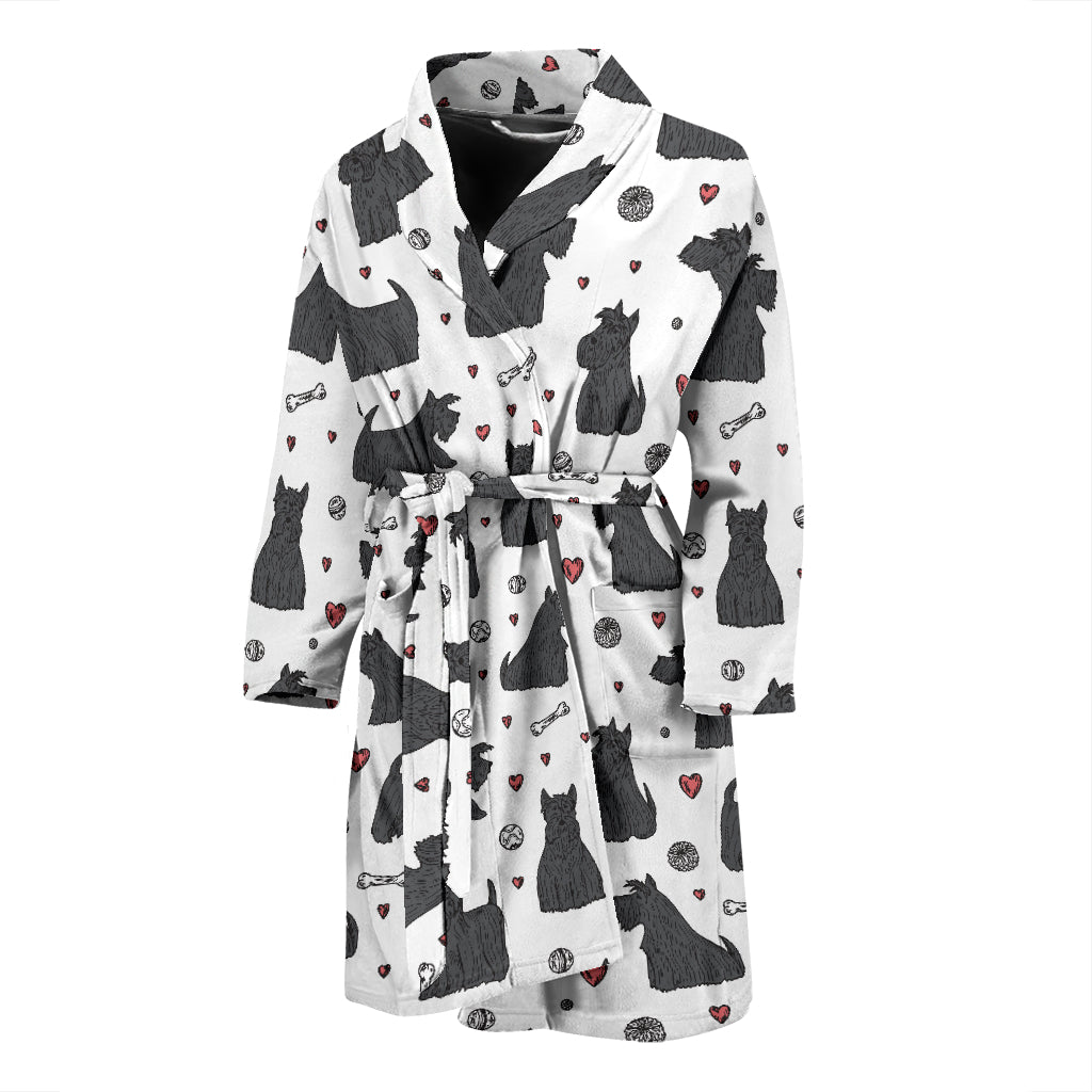 Scottish Terriers Print Design LKS3015 Men Bathrobe