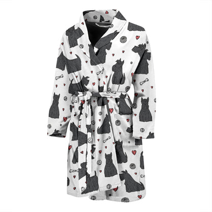 Scottish Terriers Print Design LKS3015 Men Bathrobe