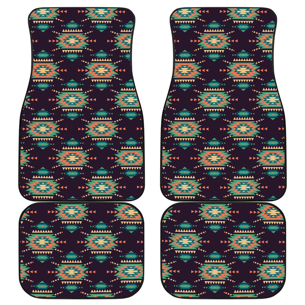 Navajo Geometric Style Print Pattern Car Floor Mats Front Back