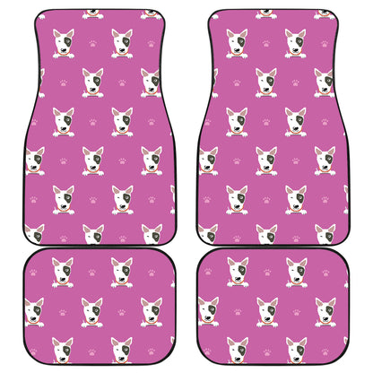 Bull Terrier Happy Print Pattern Car Floor Mats Front Back