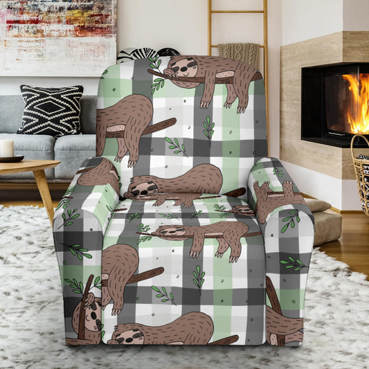 Sloth Print Design LKS301 Recliner Slipcover with Pocket