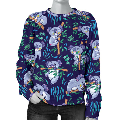 Koala Themed Design Print Women Long Sleeve Sweatshirt