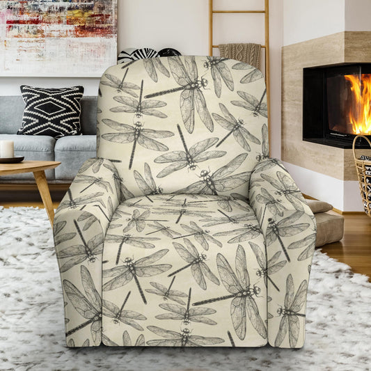 Dragonfly Print Design LKS402 Recliner Slipcover with Pocket