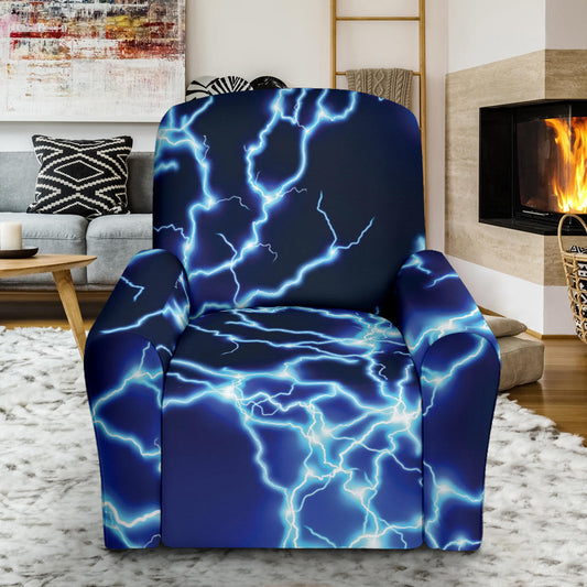 Lightning Thunder Pattern Print Design 04 Recliner Slipcover with Pocket