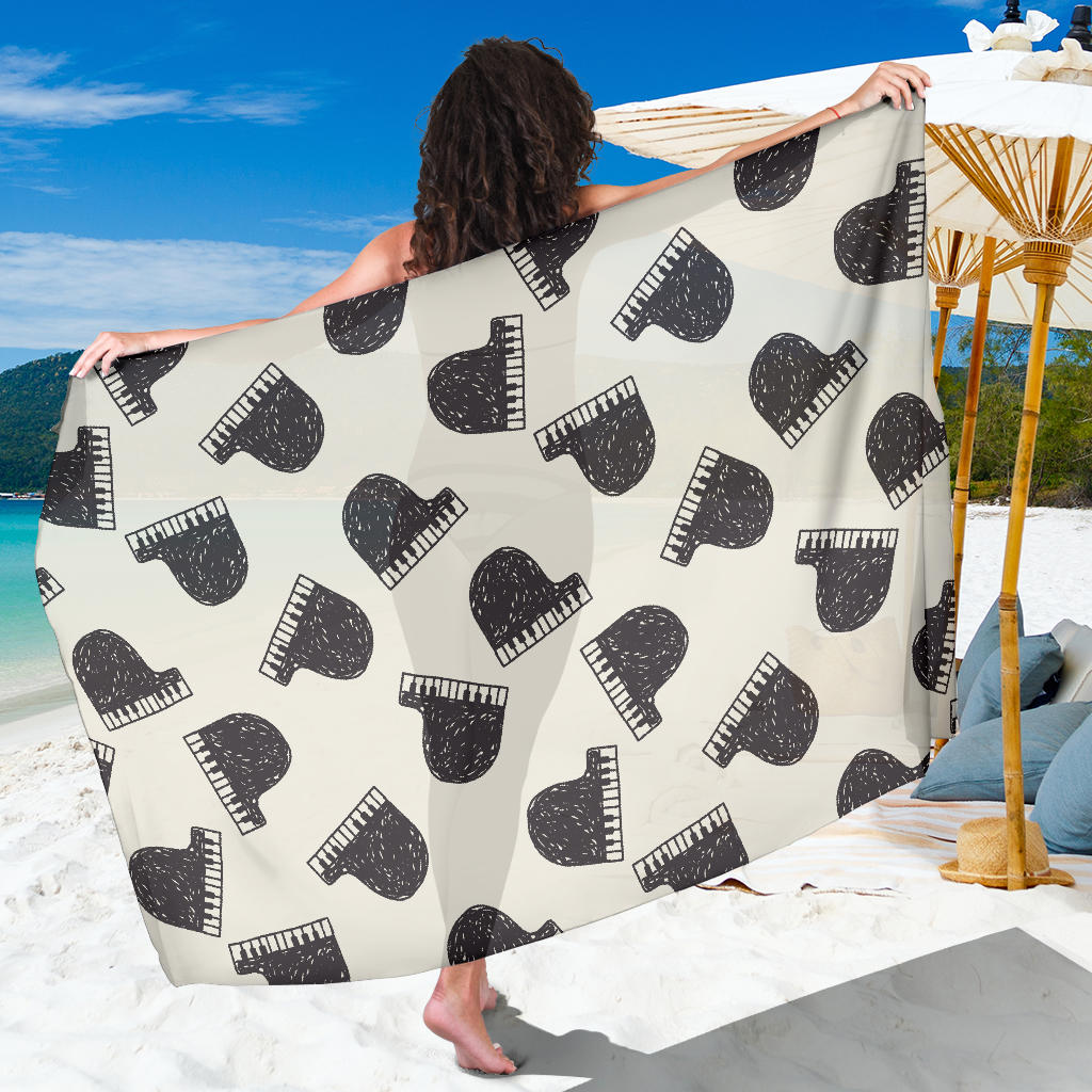 Piano Pattern Print Design 04 Sarong Pareo Wrap