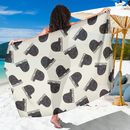 Piano Pattern Print Design 04 Sarong Pareo Wrap