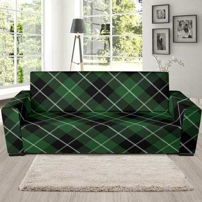 Plaid Green Pattern Print Design A05 Sofa Slipcover