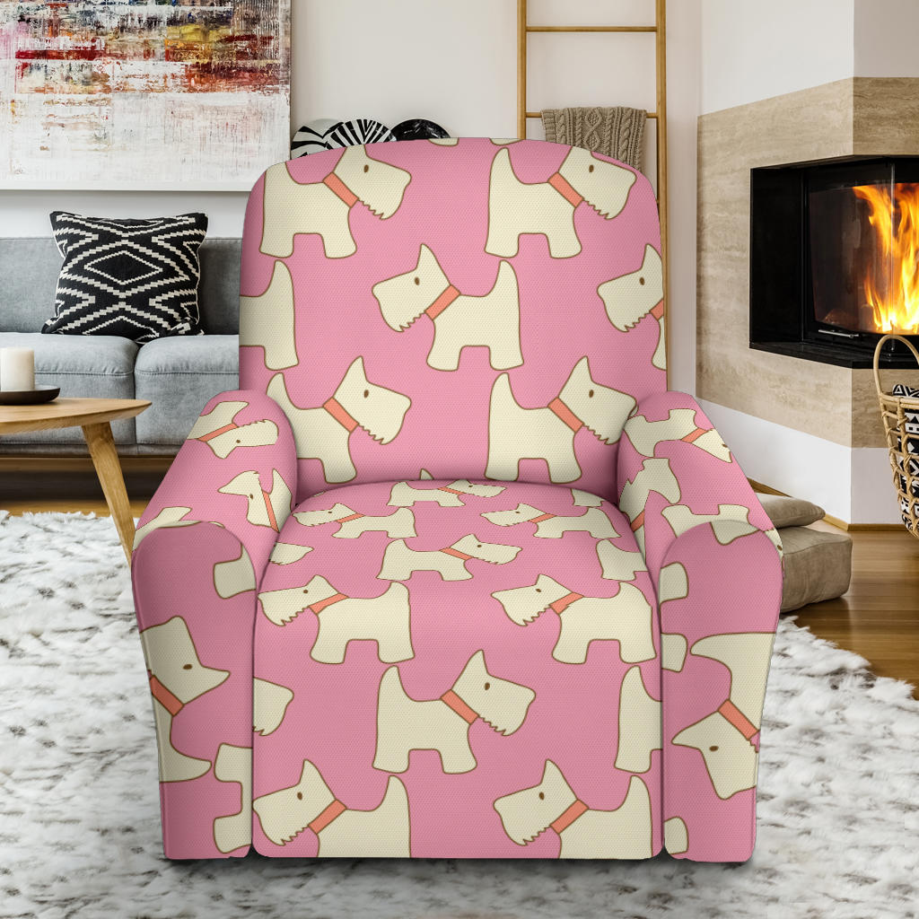 Scottish Terriers Print Design LKS306 Recliner Slipcover with Pocket