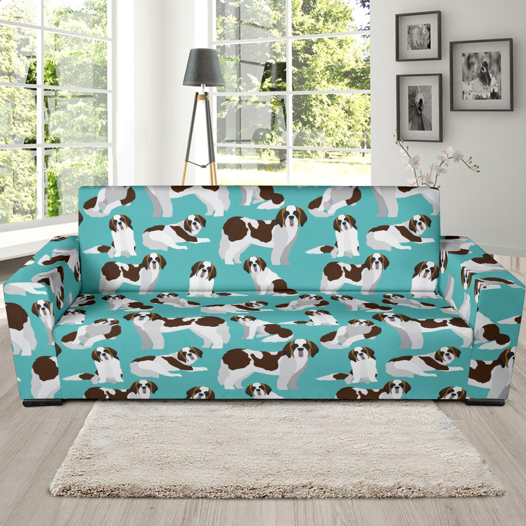 St Bernards Print Design LKS302 Sofa Slipcover