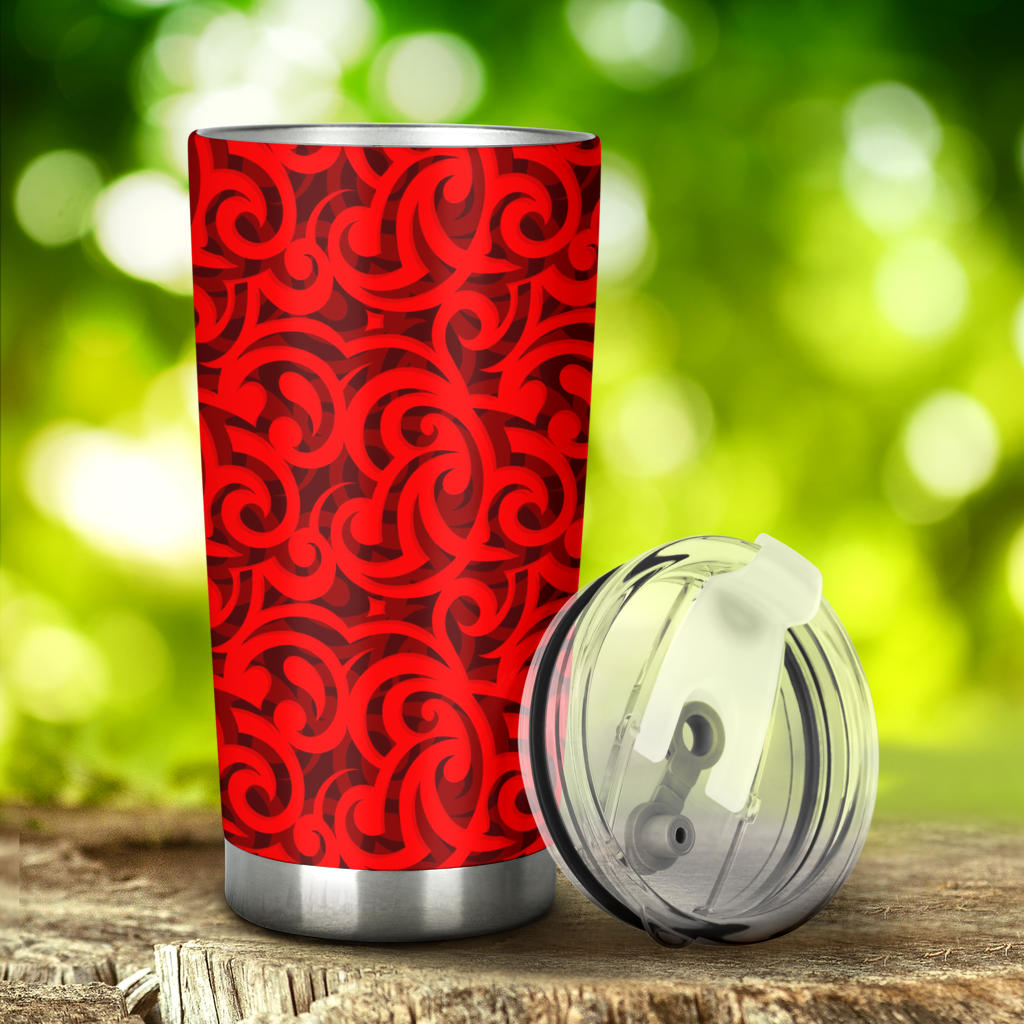 Maori Red Themed Design Print Tumbler