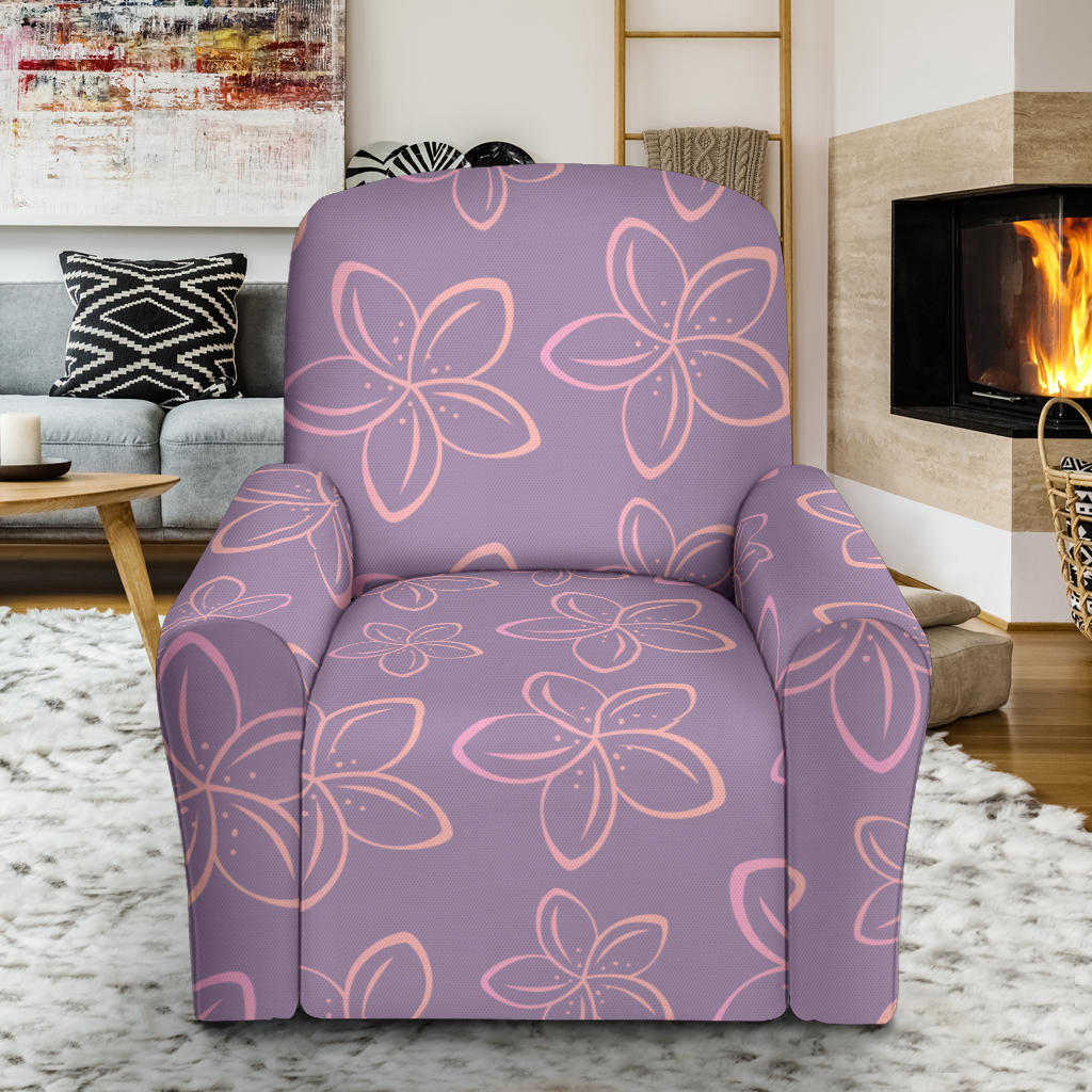 Plumeria Pattern Print Design A01 Recliner Slipcover with Pocket