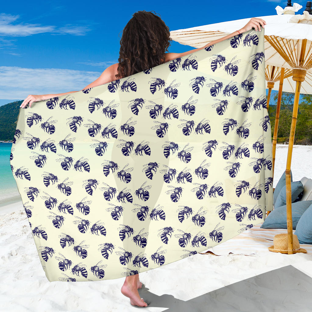 Bee Pattern Print Design 02 Sarong Pareo Wrap