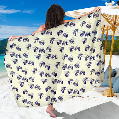 Bee Pattern Print Design 02 Sarong Pareo Wrap