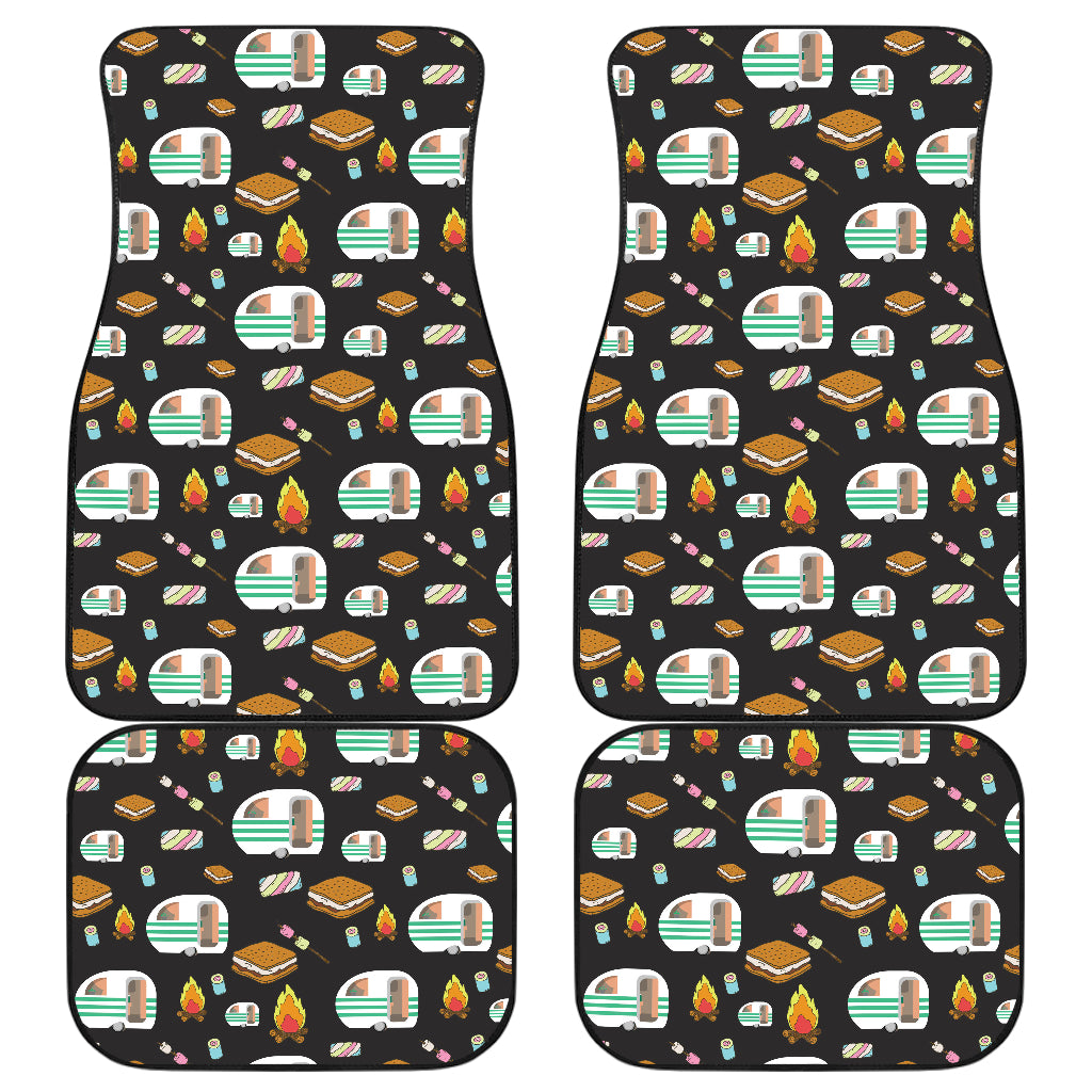 Camper marshmallow Camping Design Print Car Floor Mats Front Back