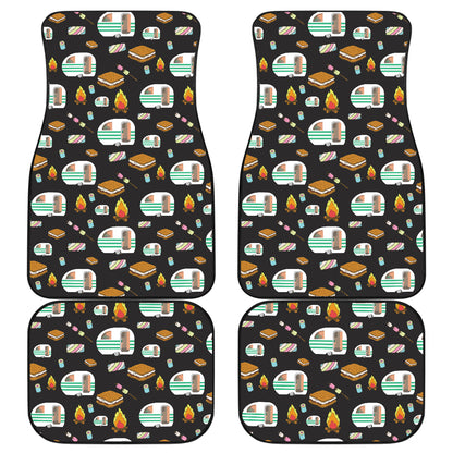 Camper marshmallow Camping Design Print Car Floor Mats Front Back