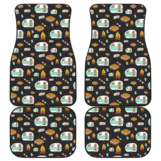 Camper marshmallow Camping Design Print Car Floor Mats Front Back
