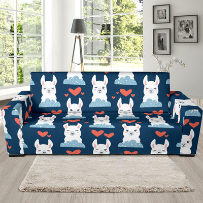 Alpaca Love Pattern Print Design 05 Sofa Slipcover