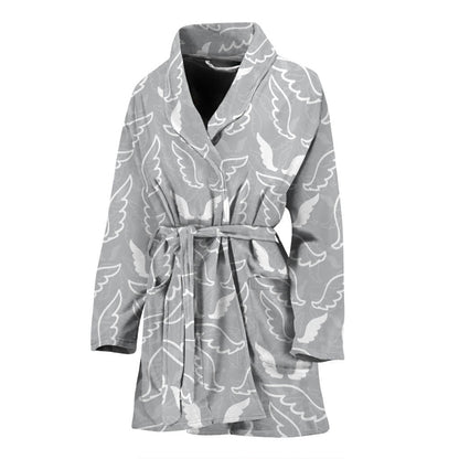 Angel Wings Pattern Print Design 01 Women Bathrobe