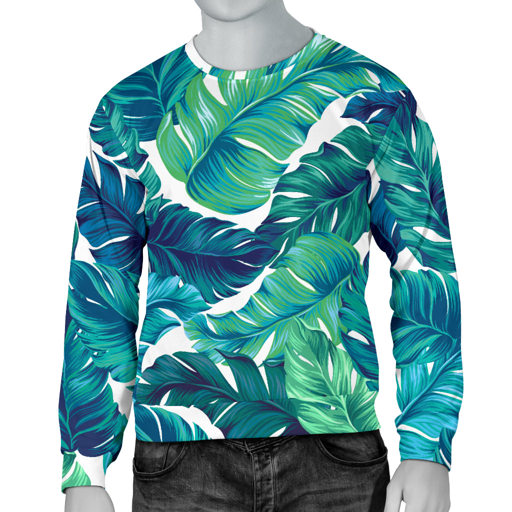 Brightness Tropical Palm Leaves Men Long Sleeve Sweatshirt