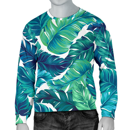 Brightness Tropical Palm Leaves Men Long Sleeve Sweatshirt
