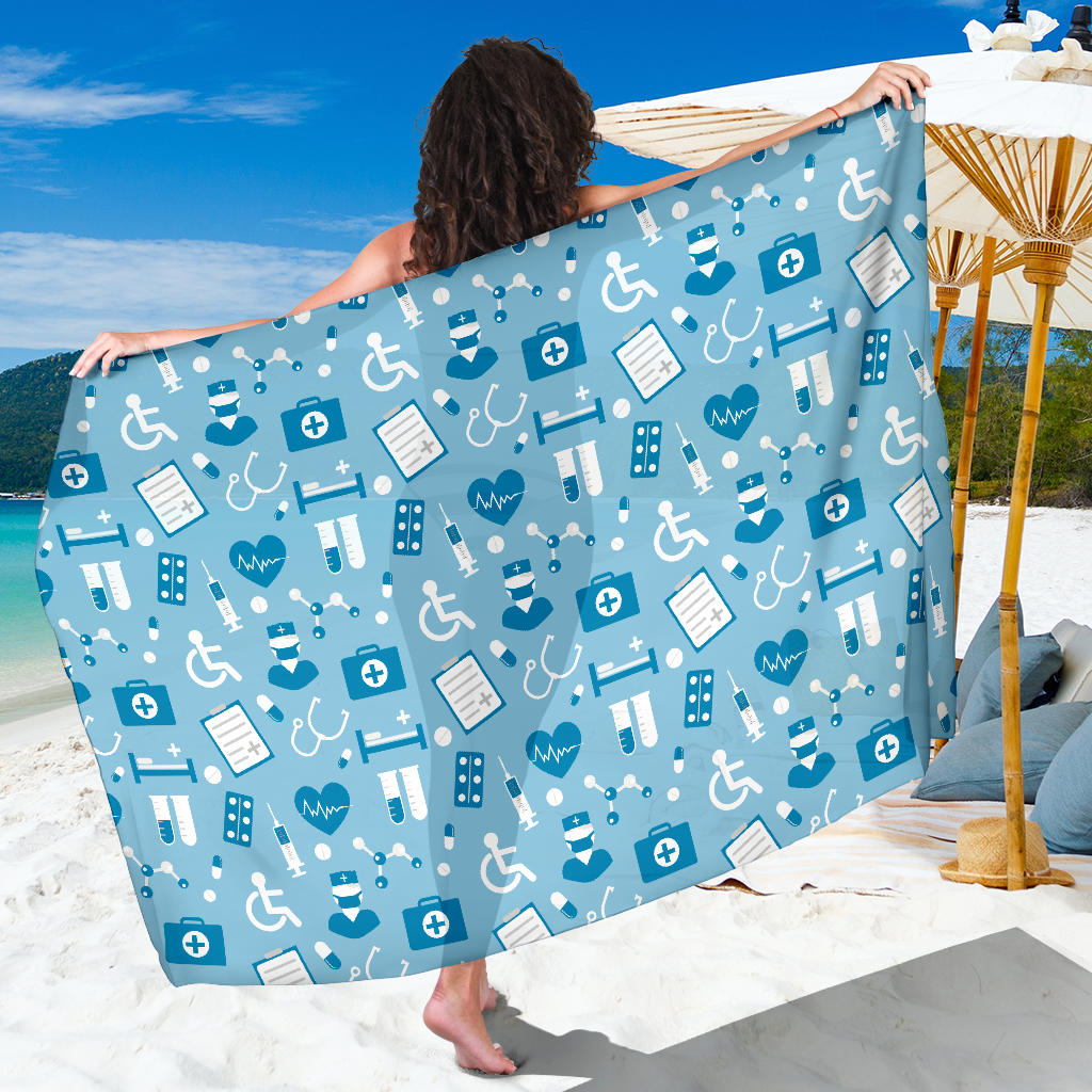 Medical Pattern Print Design 05 Sarong Pareo Wrap