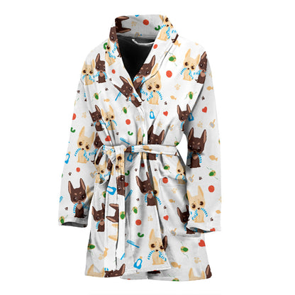 Chihuahua Pattern Print Design 06 Women Bathrobe