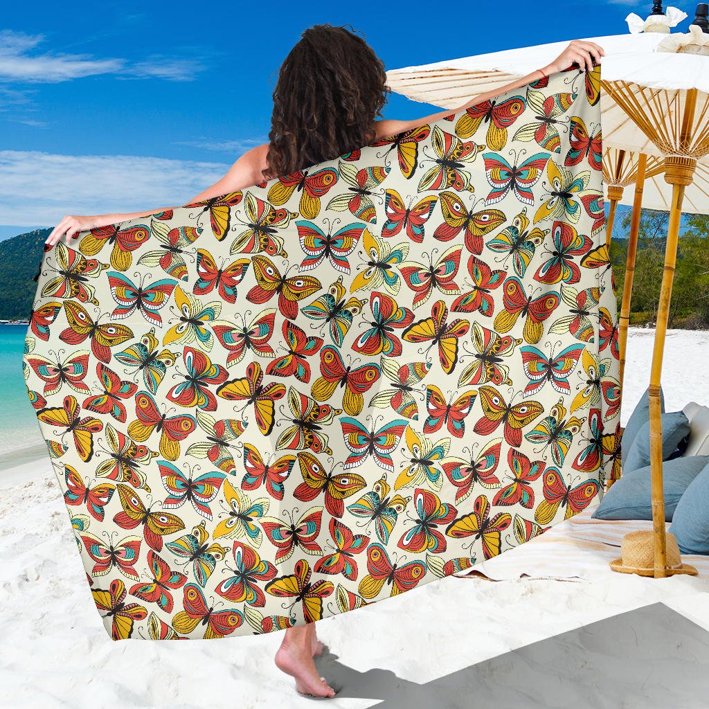 Butterfly Pattern Print Design 02 Sarong Pareo Wrap
