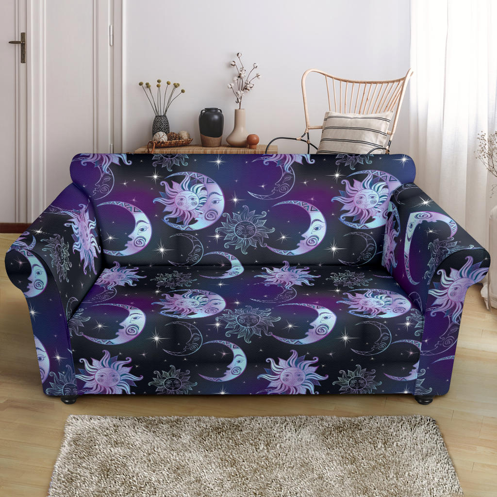 Sun Moon Print Design LKS303 Loveseat Couch Slipcover