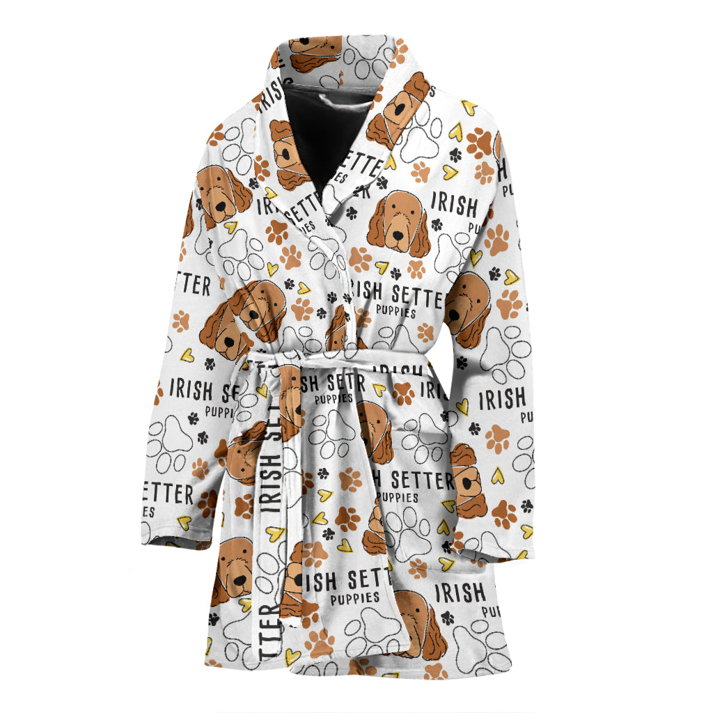 Setters Irish Print Design LKS301 Women Bathrobe