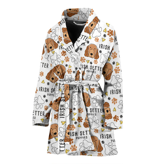 Setters Irish Print Design LKS301 Women Bathrobe