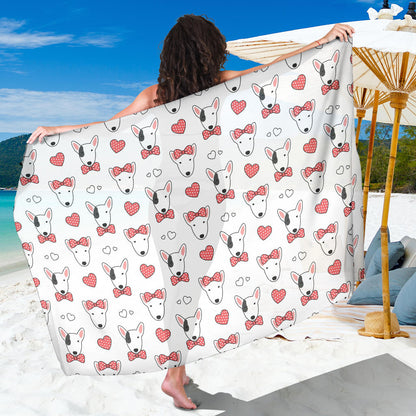 Bull Terriers Pattern Print Design 08 Sarong Pareo Wrap