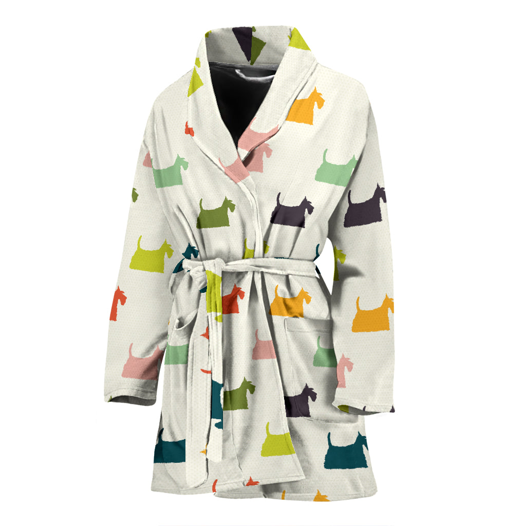 Scottish Terriers Print Design LKS305 Women Bathrobe