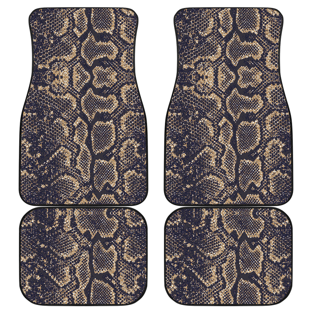 Snake Skin Pattern Print Car Floor Mats Front Back