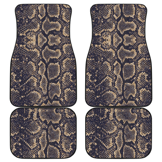 Snake Skin Pattern Print Car Floor Mats Front Back