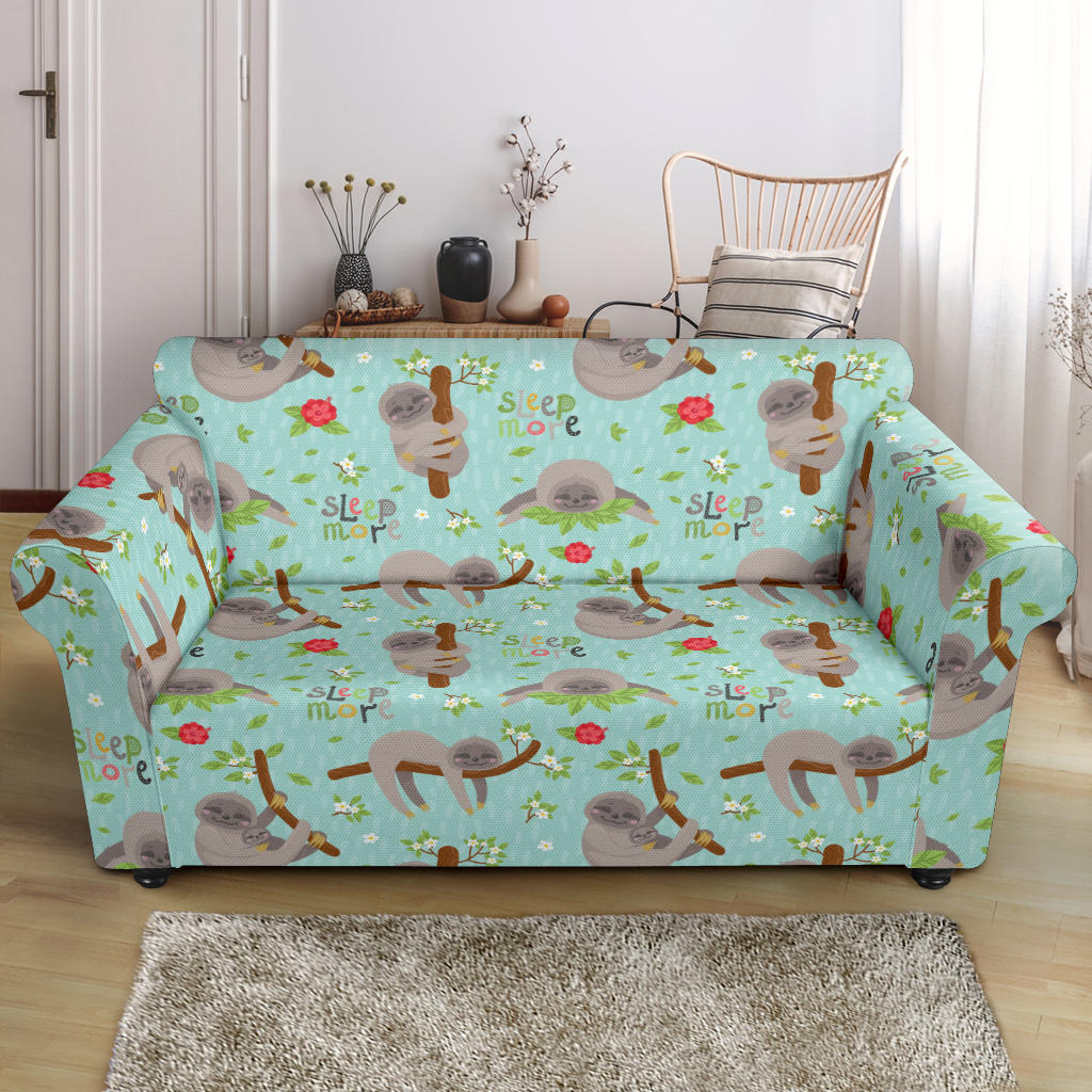 Sloth Print Design LKS305 Loveseat Couch Slipcover