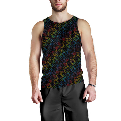 Chakra Colorful Symbol Pattern Men Tank Top