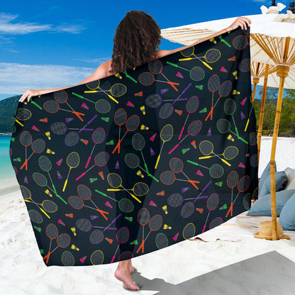 Badminton Pattern Print Design 04 Sarong Pareo Wrap