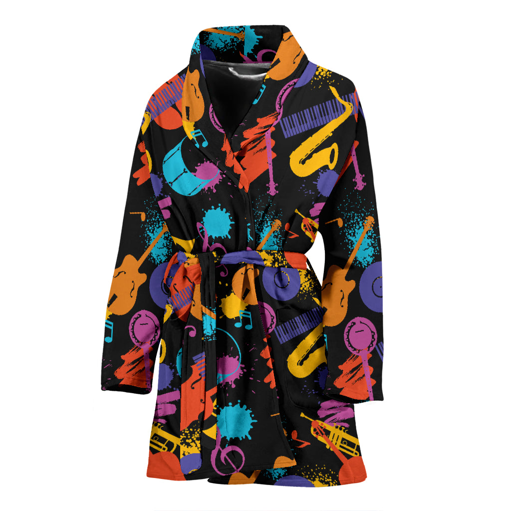Saxophone Print Design LKS406 Women Bathrobe