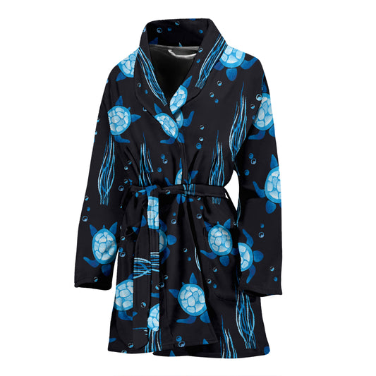 Sea Turtle Print Design LKS3013 Women Bathrobe