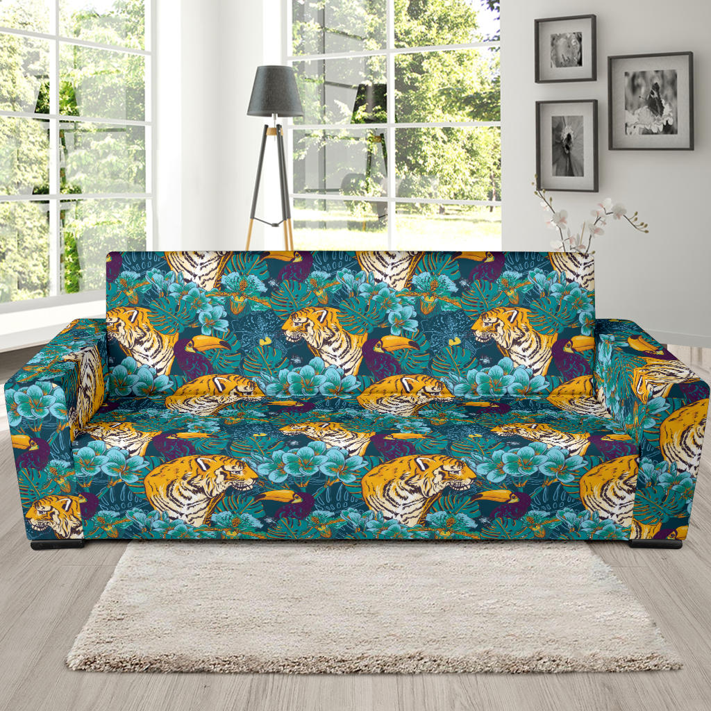 Tiger Tropical Print Design LKS301 Sofa Slipcover