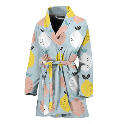 Citrus Pattern Print Design 03 Women Bathrobe