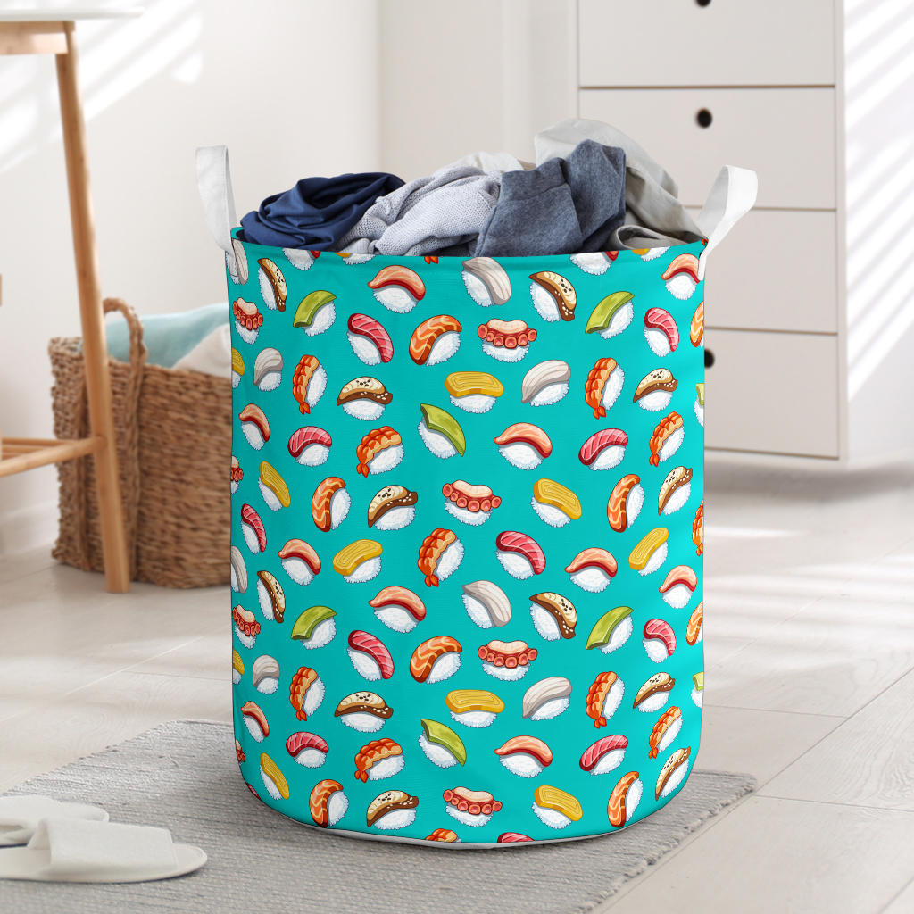 Sushi Themed Print Laundry Basket