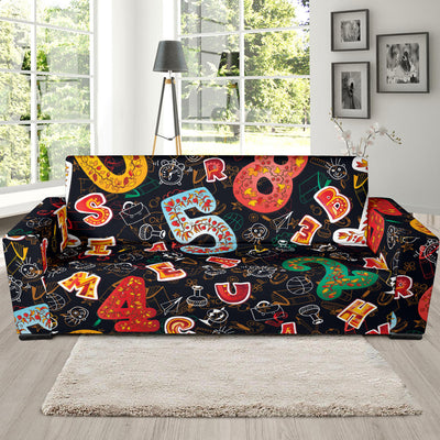 Number Pattern Print Design A03 Sofa Slipcover